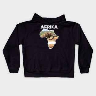 African Wildlife Continent Elephant Rising Kids Hoodie